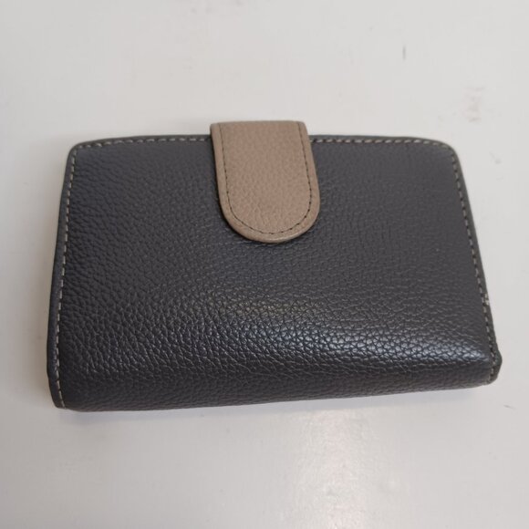 Women's Vintage Genuine Leather Grey Folded Wallet - Picture 10 of 10